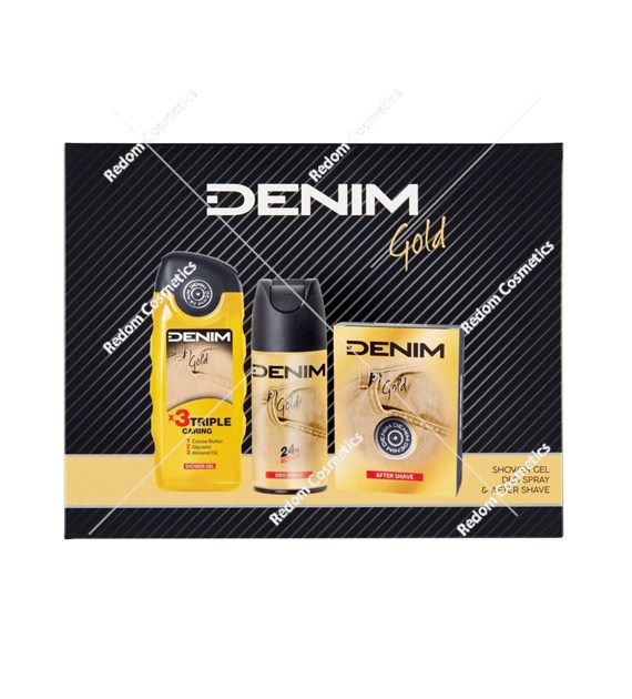 Denim Gold zestaw woda po goleniu 100 ml + dezodorant 150 ml + żel pod prysznic 250 ml