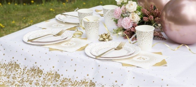 Maki Obrus papierowy   Ornament Gold  wymiar 180 x 120 cm