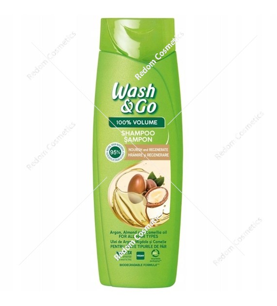 Wash&Go szampon argan, migdał, olejek kameliowy 360ml