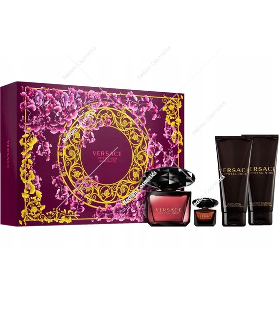 Versace Crystal Noir woda toaletowa 90 ml + woda toaletowa 5 ml + balsam do ciała 100 ml + żel pod prysznic 100 ml