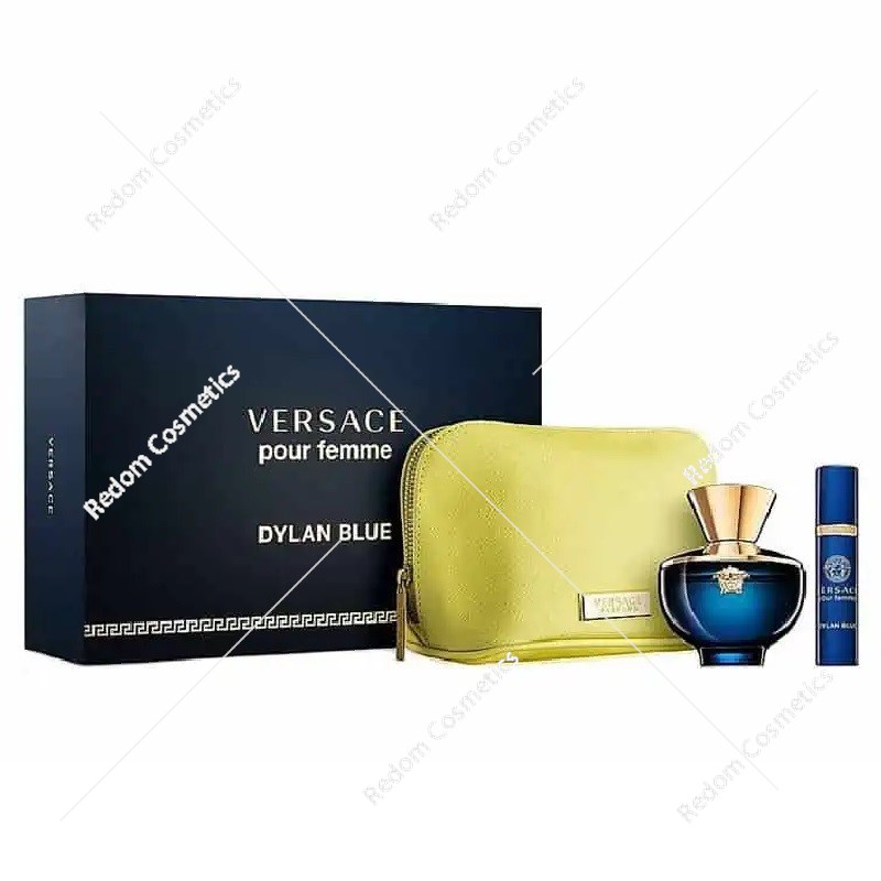 Versace Dylan Blue Pour Femme woda perfumowana 100 ml spray + woda perfumowana 10 ml  + kosmetyczka