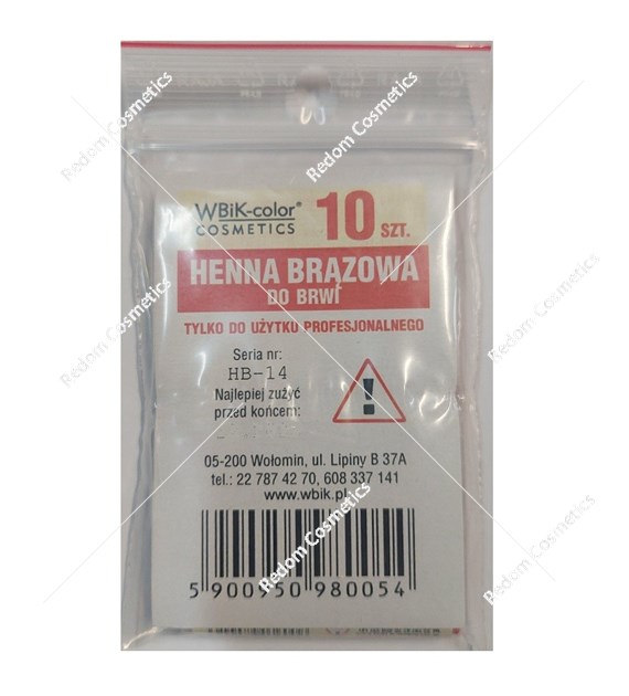 WBiK henna do brwi brązowa 10 sztuk