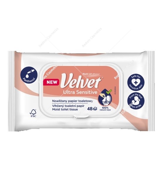 Velvet papier nawilżany Ultra Sensitive 48 sztuk