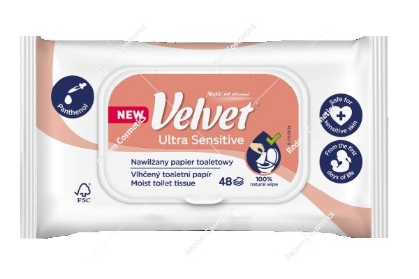 Velvet papier nawilżany Ultra Sensitive 48 sztuk