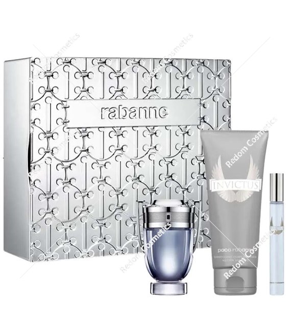 Paco Rabanne Invictus woda toaletowa dla mężczyzn 100 ml + woda toaletowa 10 ml + żel pod prysznic 100 ml