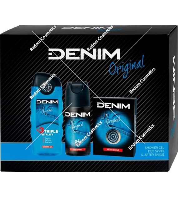 Denim Original zestaw dezodorant 150 ml + żel pod prysznic 250 ml+ płyn po goleniu 100ml