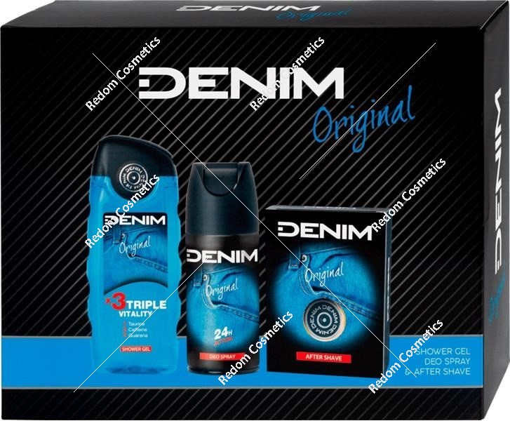 Denim Original zestaw dezodorant 150 ml + żel pod prysznic 250 ml+ płyn po goleniu 100ml