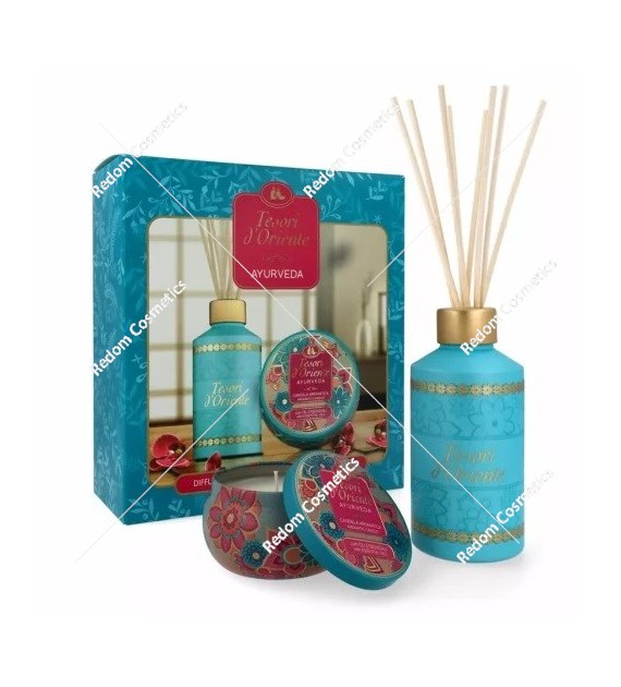 Tesori d'Oriente Ayurveda  patyczki zapachowe 200ml+ świeczka 109g