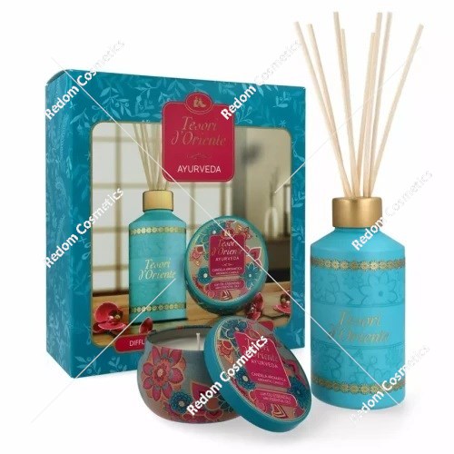 Tesori d'Oriente Ayurveda  patyczki zapachowe 200ml+ świeczka 109g