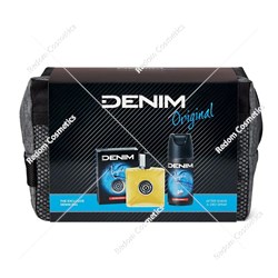 Denim Original zestaw  płyn po goleniu 100ml + dezodorant 150 ml + kosmetyczka