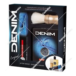 Denim Original zestaw krem do golenia+ pędzel+ woda po goleniu 100 ml