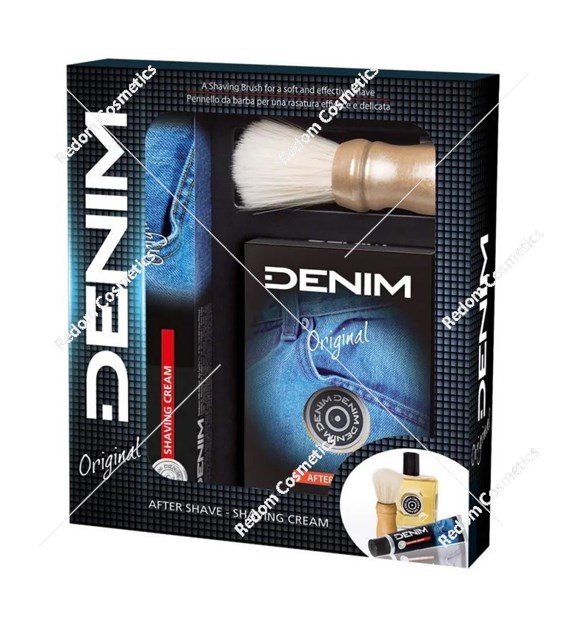 Denim Original zestaw krem do golenia+ pędzel+ woda po goleniu 100 ml