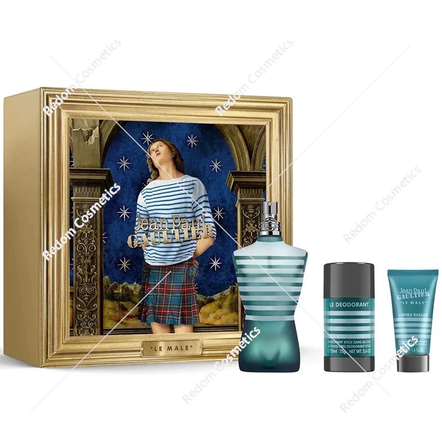 Jean Paul Gaultier Le Male woda toaletowa dla mężczyzn 125 ml + dezodorant sztyft 75 ml + balsam po goleniu 50 ml