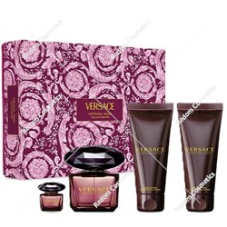 Versace Crystal Noir woda perfumowana dla kobiet 90 ml + woda perfumowana 5 ml + balsam do ciała 100 ml + żel pod prysznic 100 ml