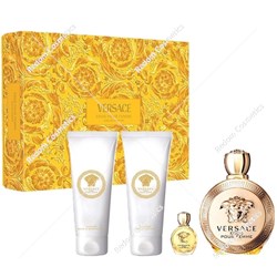 Versace Eros Pour Femme woda perfumowana dla kobiet 100 ml + woda perfumowana 5 ml + balsam do ciała 100 ml + żel pod prysznic 100 ml