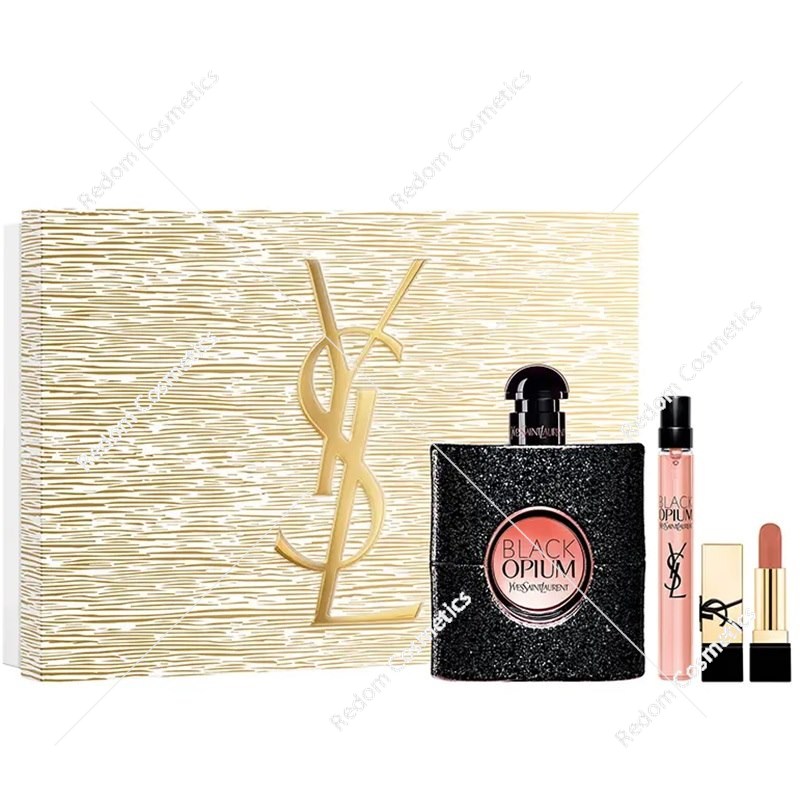 Yves Saint Laurent Black Opium woda perfumowana dla kobiet 90 ml + woda perfumowana 10 ml + mini pomadka 1,3g