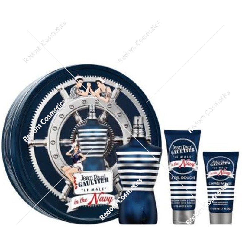 Jean Paul Gaultier Le Male In the Navy woda toaletowa dla mężczyzn 125 ml + balsam po goleniu 50 ml + żel pod prysznic 75 ml
