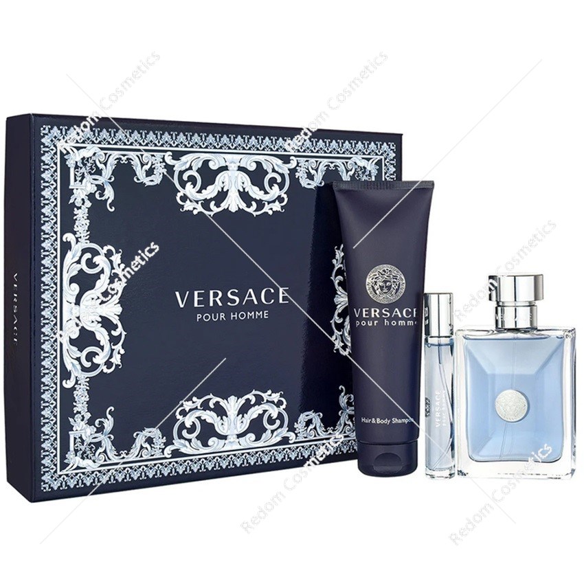 Versace Pour Homme woda toaletowa 100 ml + woda toaletowa 10 ml + szampon 150 ml