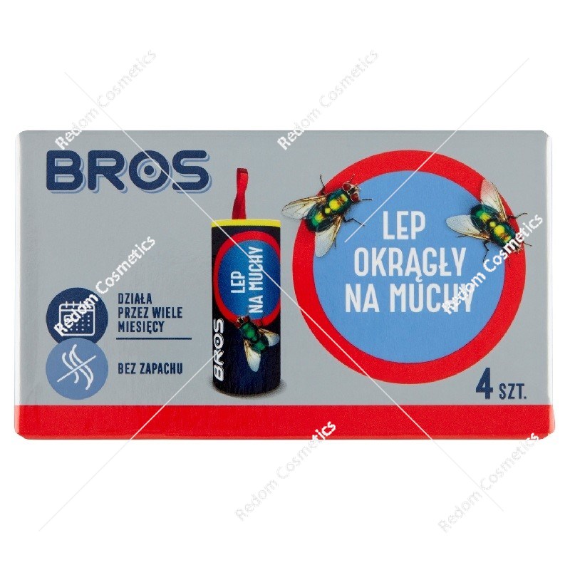 Bros lep okrągły na muchy 4 sztuki