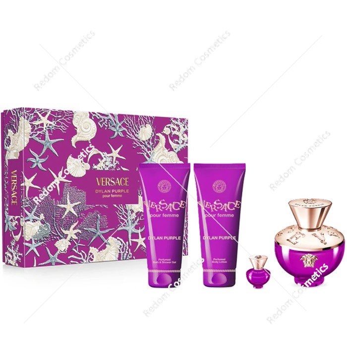 Versace Dylan Purple woda perfumowana dla kobiet 90 ml + woda perfumowana 5 ml + balsam do ciała 100 ml + żel pod prysznic 100 ml