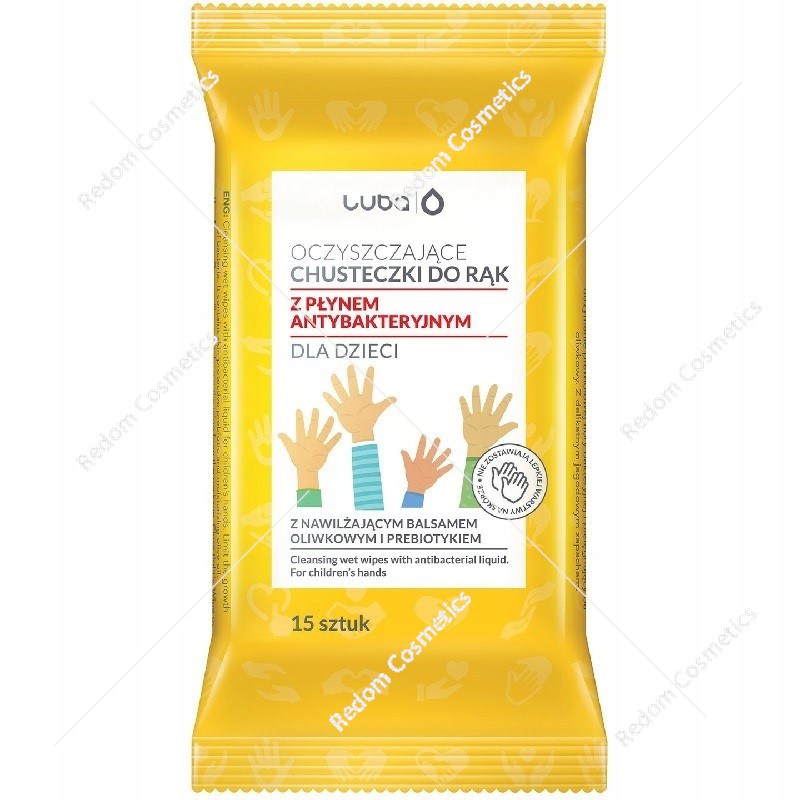 LUBA chusteczki nawilżane antybakteryjne dla dzieci 15 sztuk