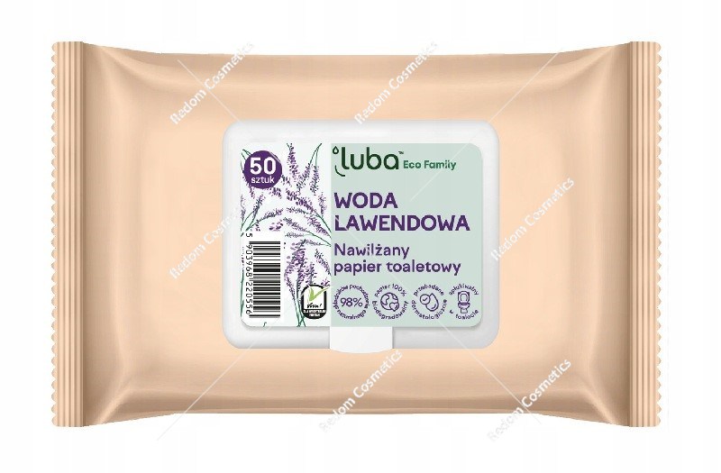 Luba nawilżany papier toaletowy Lawenda 50 sztuk