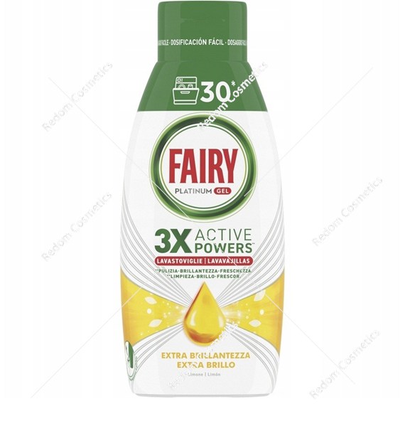 Fairy Platinum żel do zmywarki na 30 myć 600 ml Lemon