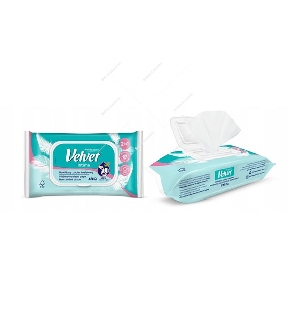 Velvet papier toaletowy nawilżany INTIMA higiena i odświeżenie 48 listków