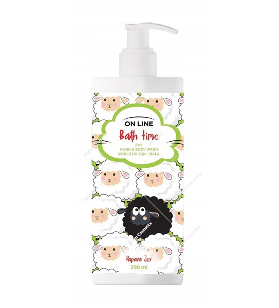 ON LINE Bath Time Mydło do rąk i ciała 2in1 Papaya Joy 390 ml
