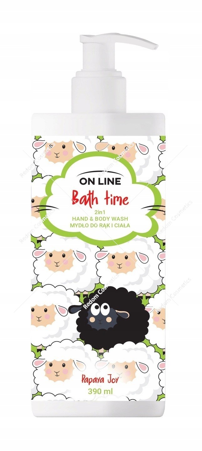 ON LINE Bath Time Mydło do rąk i ciała 2in1 Papaya Joy 390 ml