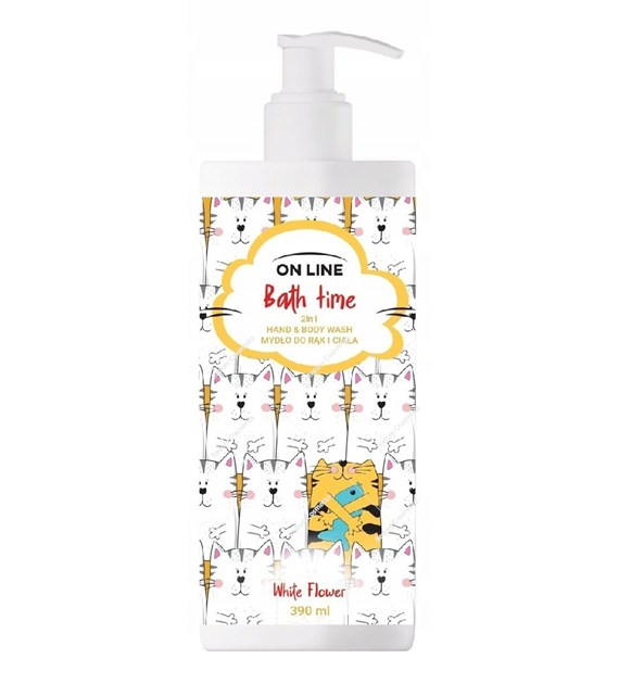 ON LINE Bath Time Mydło do rąk i ciała 2in1 White Flower 390 ml