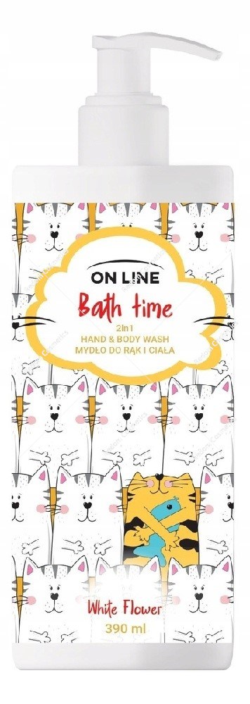 ON LINE Bath Time Mydło do rąk i ciała 2in1 White Flower 390 ml