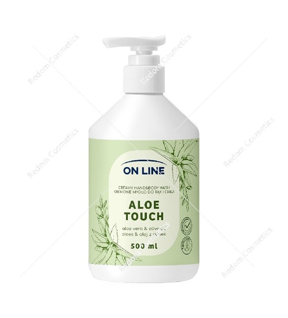 On Line Kremowe mydło do rąk i ciała Aloes & Olej z oliwek 500 ml