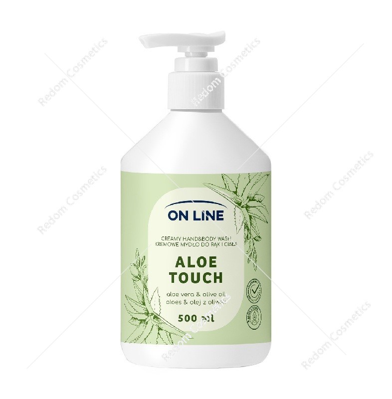 On Line Kremowe mydło do rąk i ciała Aloes & Olej z oliwek 500 ml