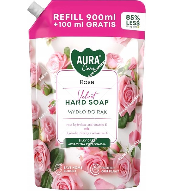 BISPOL Aura Care mydło w płynie zapas 1L Róża