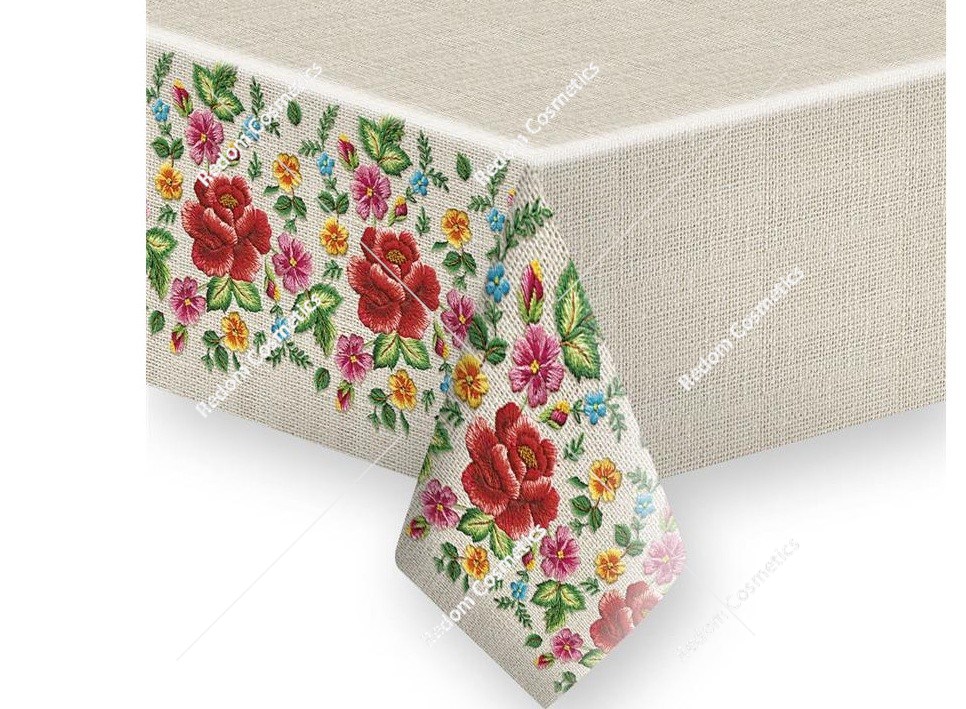 Pol-Mak obrus papierowy  Folk on Beige  wymiar 180 x 120 cm