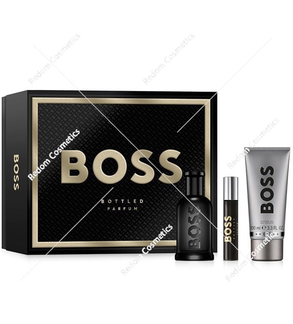Hugo Boss Bottled Parfum dla mężczyzn 100 ml +  Parfum 10 ml+ żel pod prysznic 100 ml