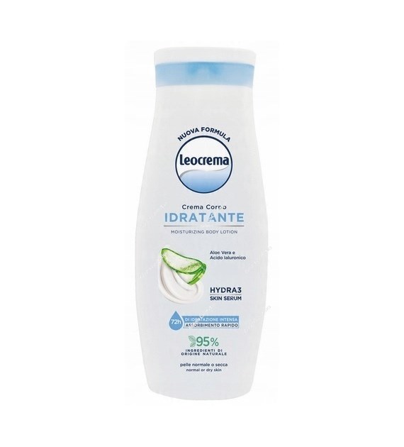 Leocrema Krem do ciała nawilżający Aloes i kwas hialuronowy 400 ml