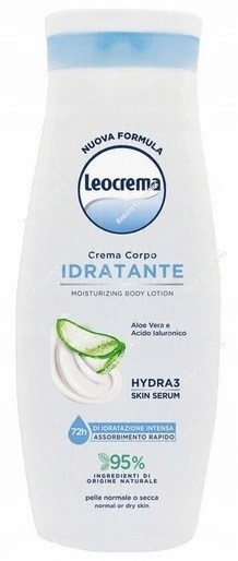 Leocrema Krem do ciała nawilżający Aloes i kwas hialuronowy 400 ml