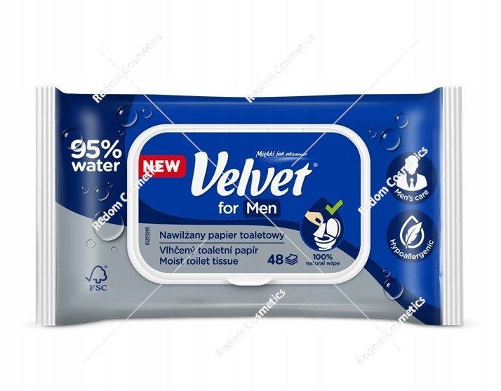Velvet papier nawilżony bezzapachowy  48 sztuk