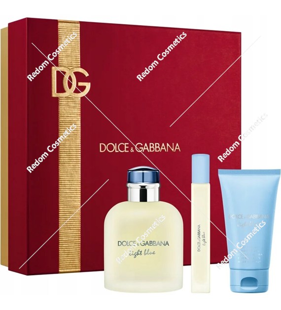 Dolce & Gabbana Light Blue woda toaletowa dla mężczyzn 125 ml + woda toaletowa 10 ml + żel pod prysznic 50 ml