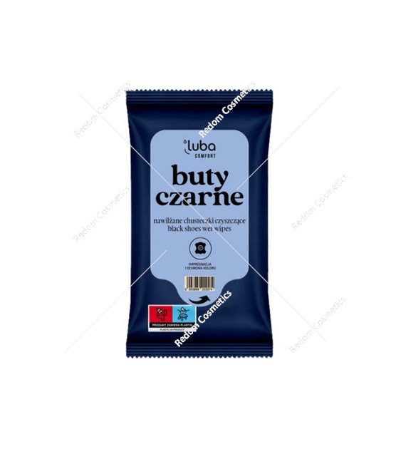 Luba Comfort chusteczki nawilżane do butów czarnych – blask, ochrona, usuwanie zabrudzeń