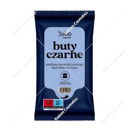 Luba Comfort chusteczki nawilżane do butów czarnych – blask, ochrona, usuwanie zabrudzeń