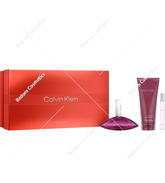 Calvin Klein Euphoria woda perfumowana 100 ml + woda perfumowana 10 ml + balsam do ciała 200 ml