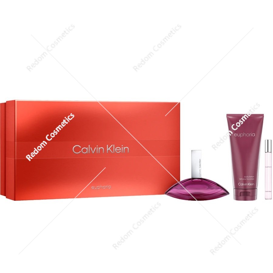 Calvin Klein Euphoria woda perfumowana 100 ml + woda perfumowana 10 ml + balsam do ciała 200 ml