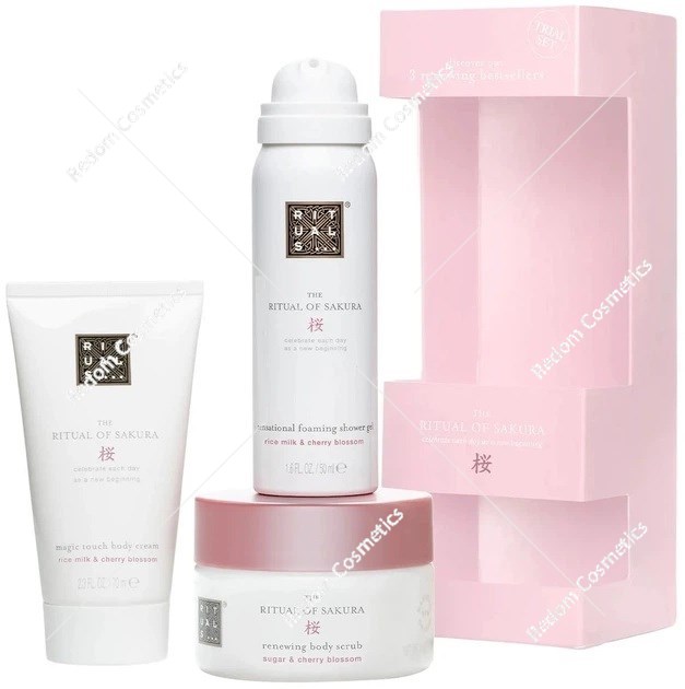 Rituals The Ritual Of Sakura Trial Set Pianka pod prysznic 50 ml + Peeling do ciała 125 ml + Krem do ciała 70 ml
