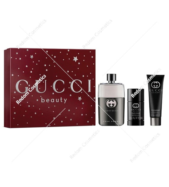 Gucci Guilty woda toaletowa dla mężczyzn 90 ml + żel pod prysznic 50 ml + dezodorant w sztyfcie 75ml