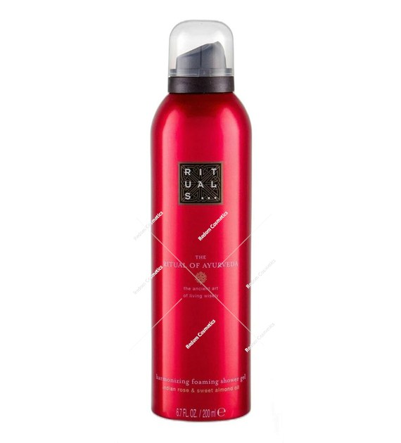 Rituals The Ritual of Ayurveda róża indyjska i olejek ze słodkich migdałów pianka pod prysznic 200 ml