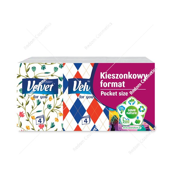 Velvet chusteczki higieniczne bezzapachowe 4 warstwowe 6x7 sztuk