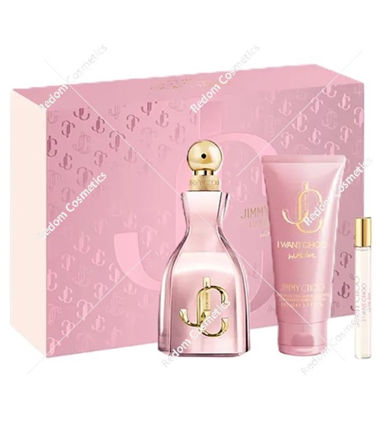 Jimmy Choo I Want Choo With Love woda perfumowana dla kobiet 100 ml + balsam do ciała 100 ml + woda perfumowana w sprayu 7,5ml